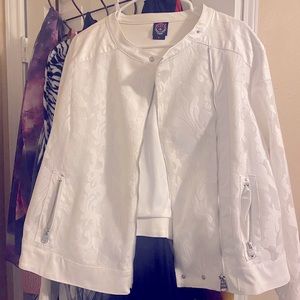 Torrid White Lace Moto Jacket